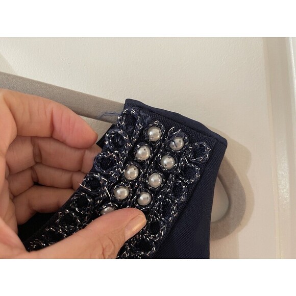 Connected Apparel SZ 16W Women’s Blue Beaded Tiered Sleeveless Dress FLAW BIN C - Picture 4 of 11